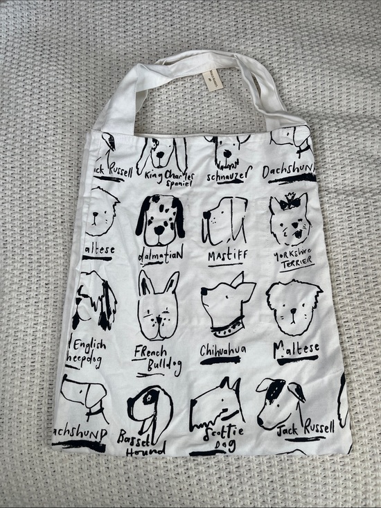 World Market Other - NWT World Market Canvas Dog Breed Tote Bag in White 4 pockets